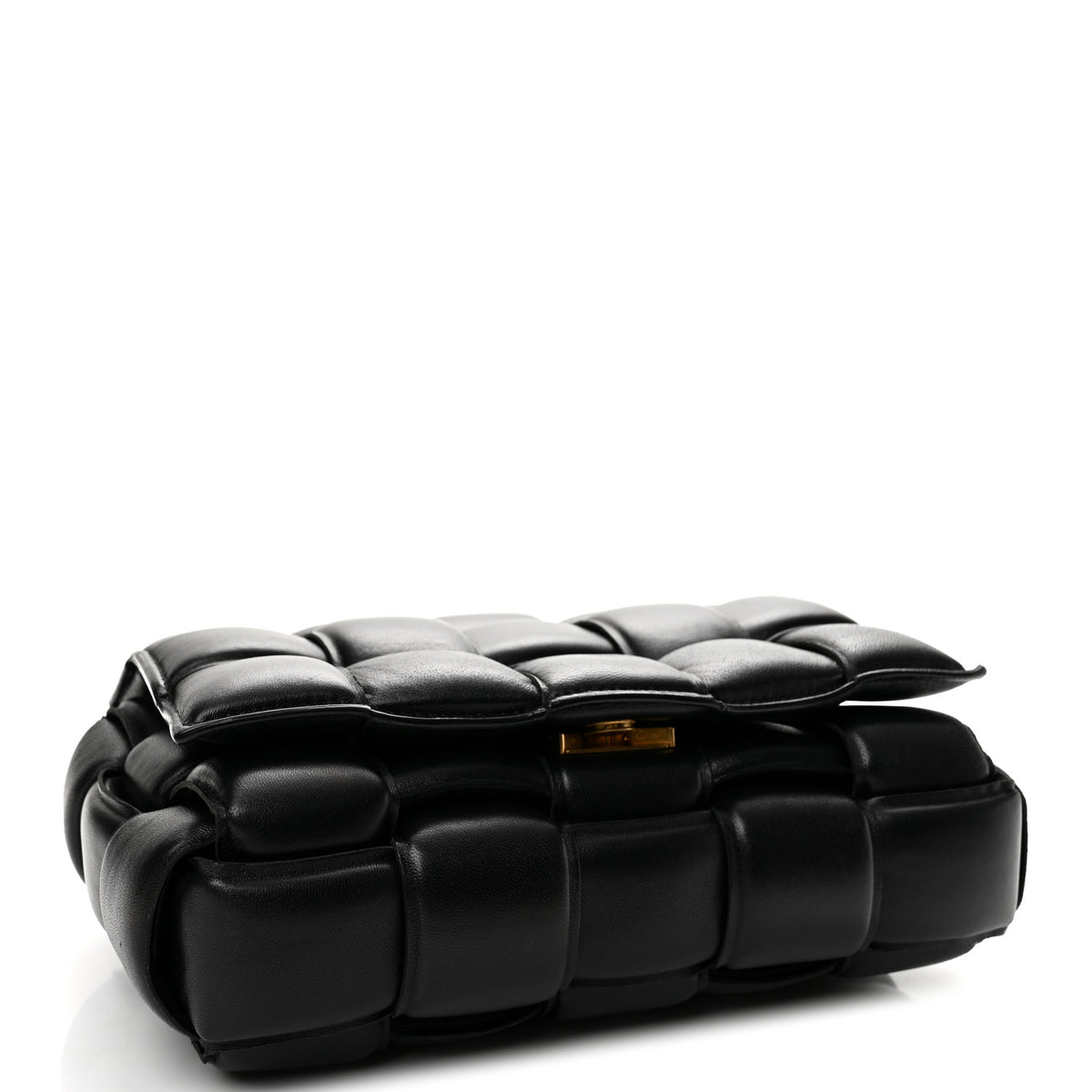 Nappa Maxi Intreccio Padded Cassette Crossbody Bag Black