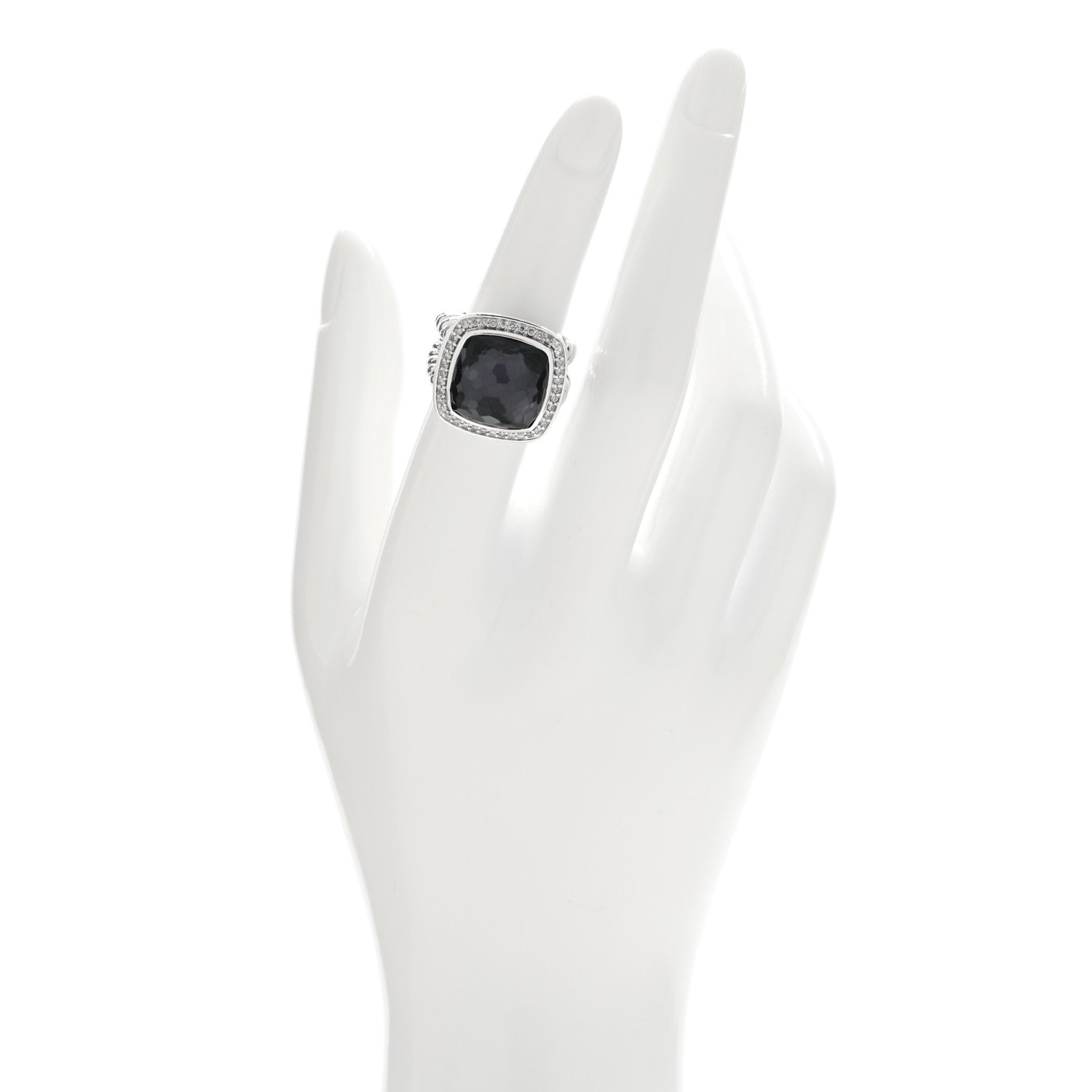 David Yurman Sterling Silver Diamond Black Orchid 14mm Albion Ring 52 6 1 of 4