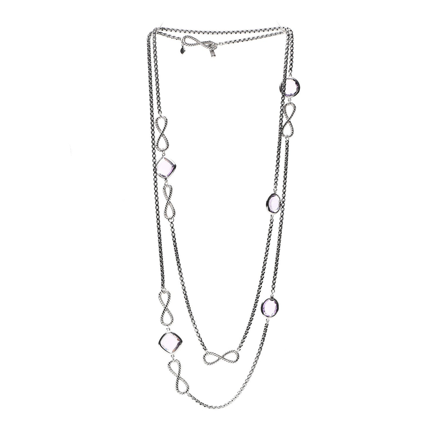 Sterling Silver Amethyst Infinity Necklace