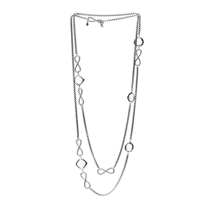 David Yurman Sterling Silver Amethyst Infinity Necklace 2 of 4