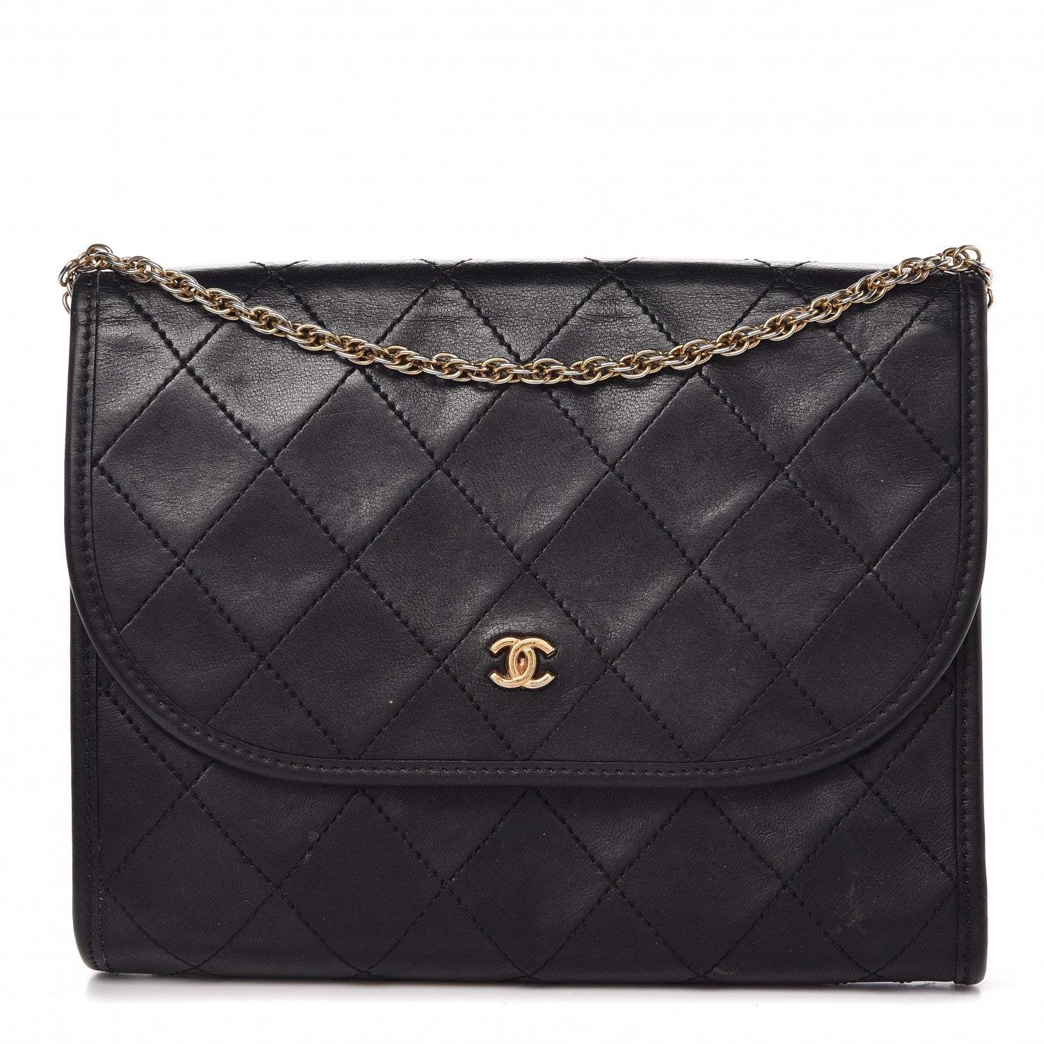Chanel Lambskin Stitched Mini Evening Flap Black 1 of 11