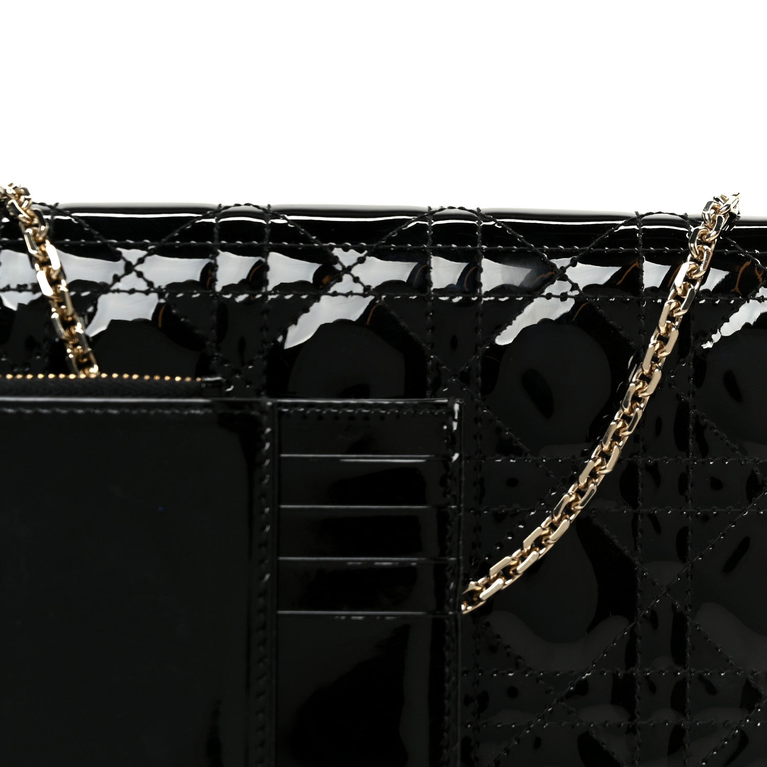 Christian Dior Patent Cannage Lady Dior Convertible Clutch Black 12 of 15