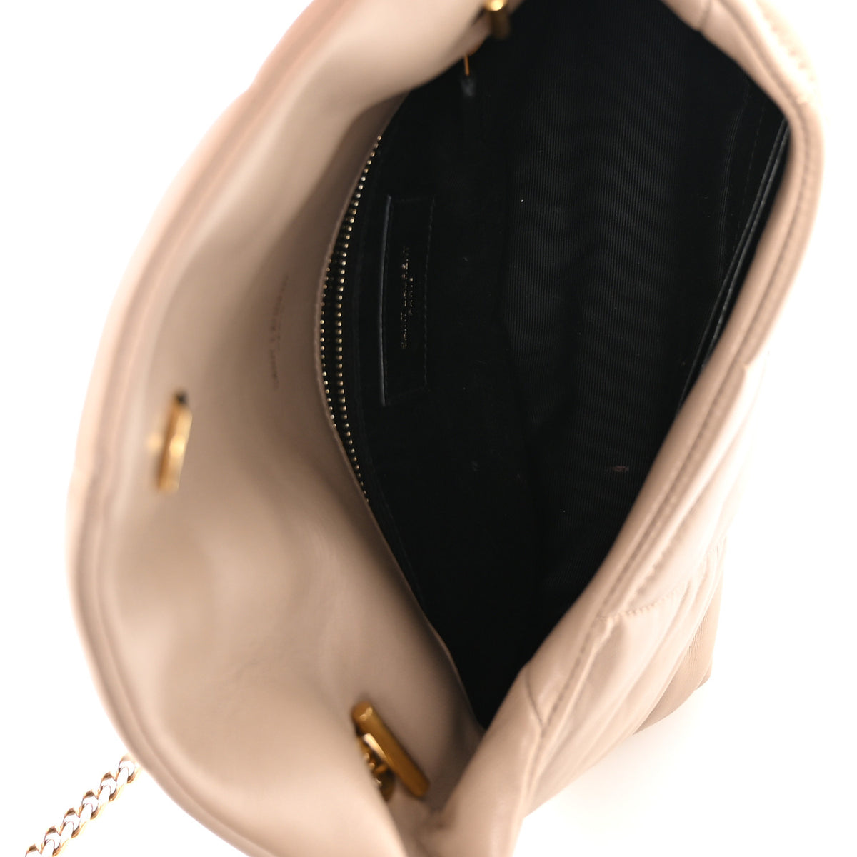 Lambskin Quilted Toy Loulou Puffer Monogram Chain Satchel Dark Beige