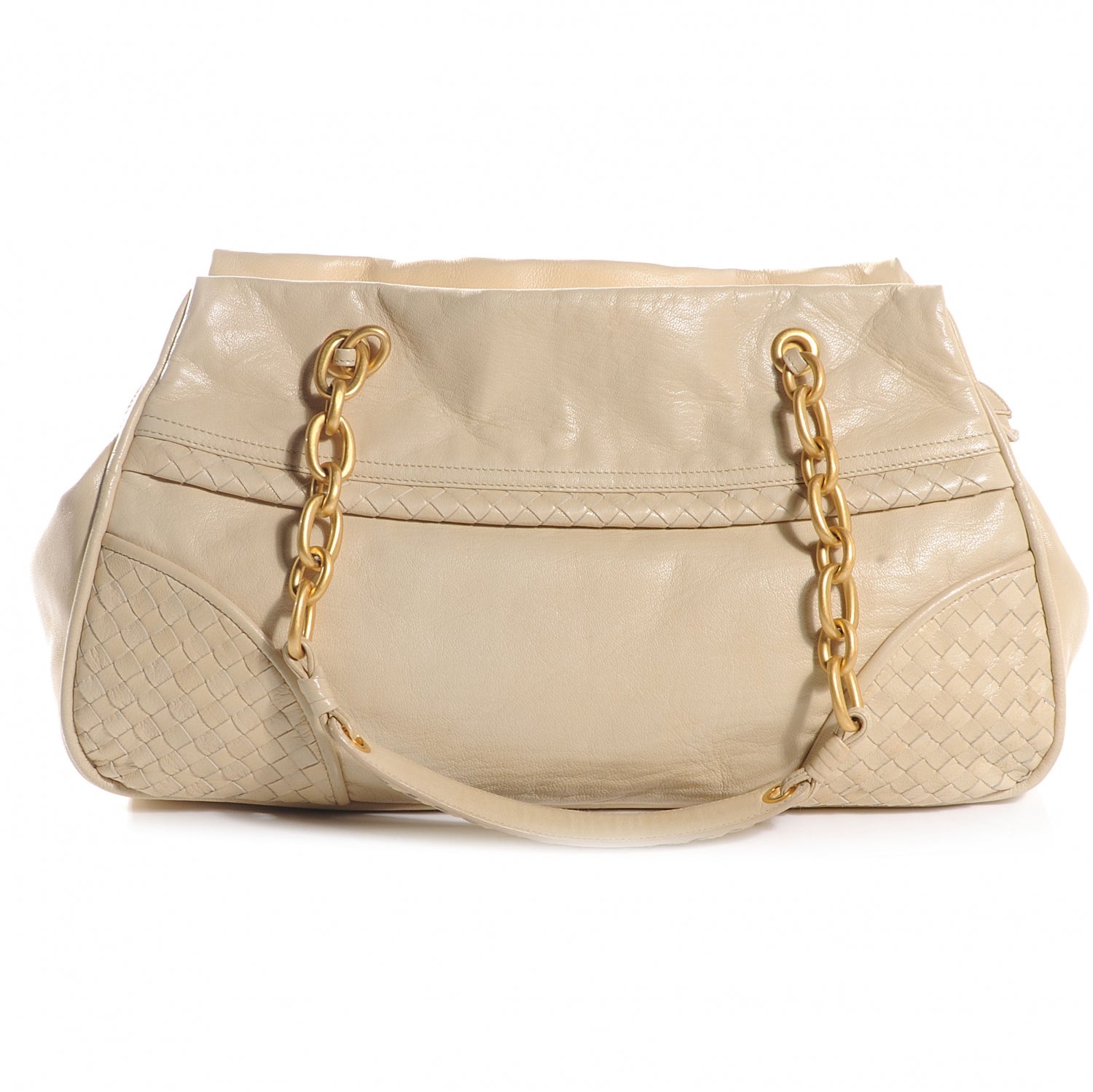 Bottega Veneta Woven Leather Satchel Beige 1 of 8