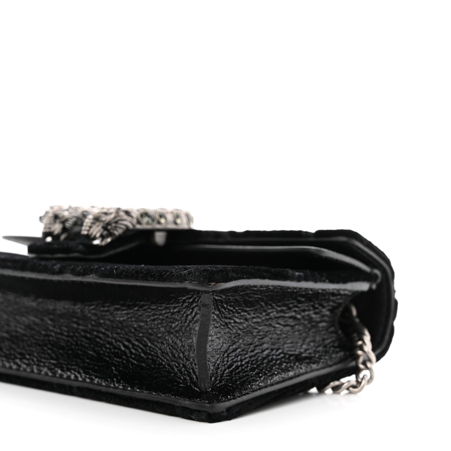 Velvet GG Monogram Super Mini Dionysus Shoulder Bag Black