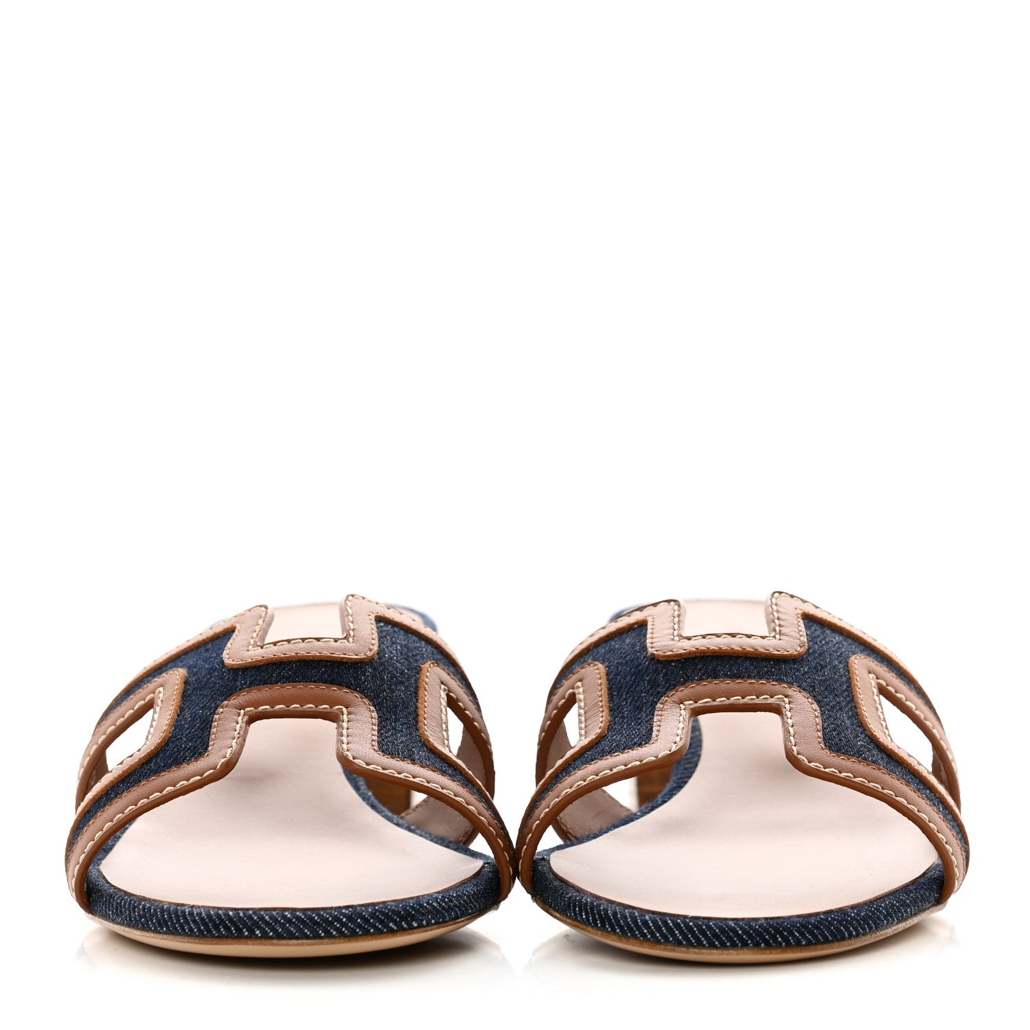 Hermes Calfskin Denim Oasis Sandals 36 Bleu Brut Gold 2 of 9