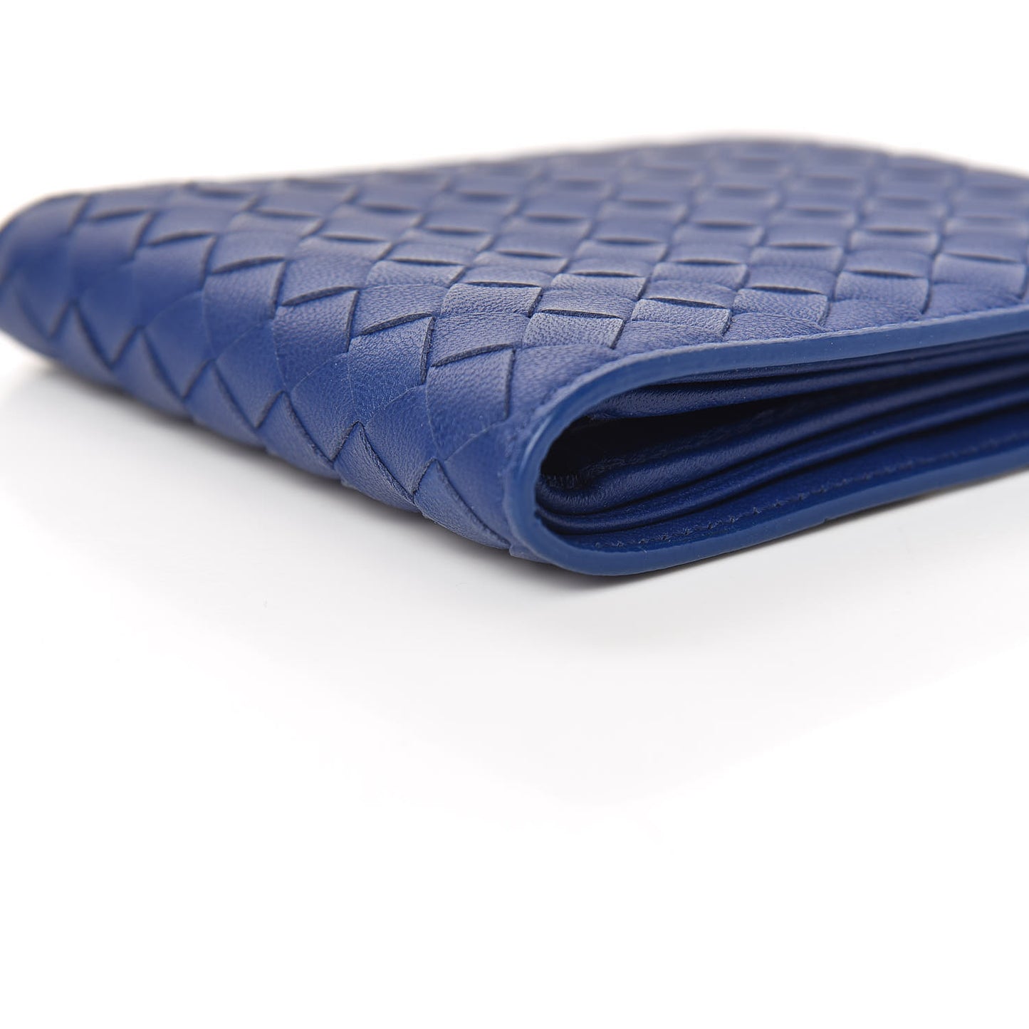 Nappa Intrecciato Crocodile Bi-Fold Wallet Cobalt Blue