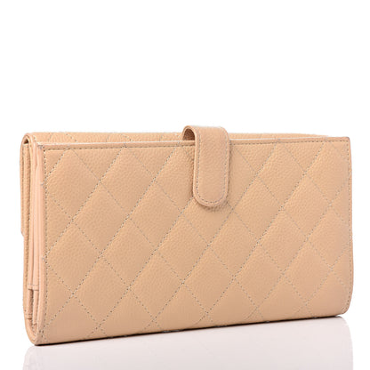 Chanel Caviar Quilted Long Flap Wallet Beige 3 of 14
