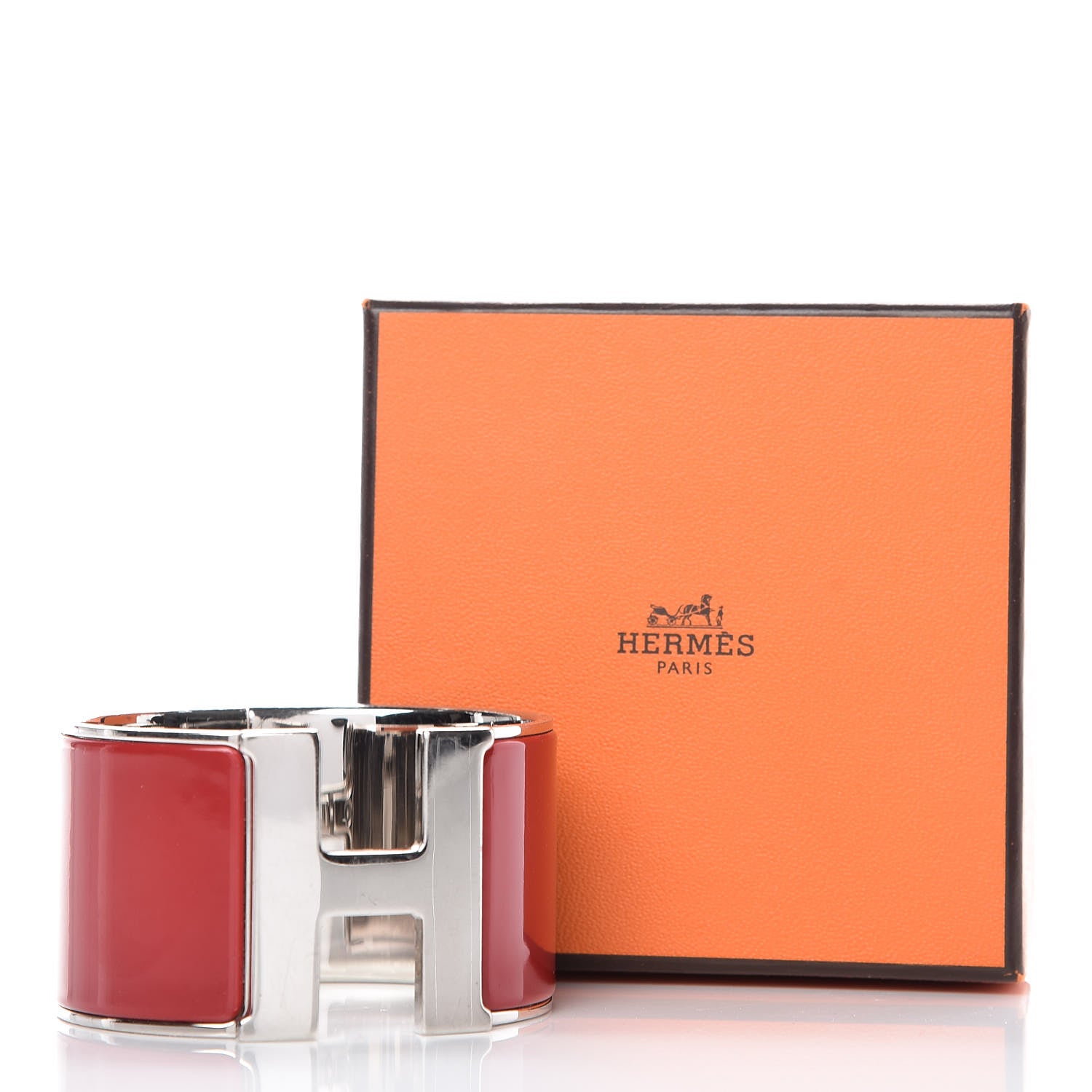 Hermes Enamel Extra Wide Clic Clac H Bracelet GM Red 4 of 4