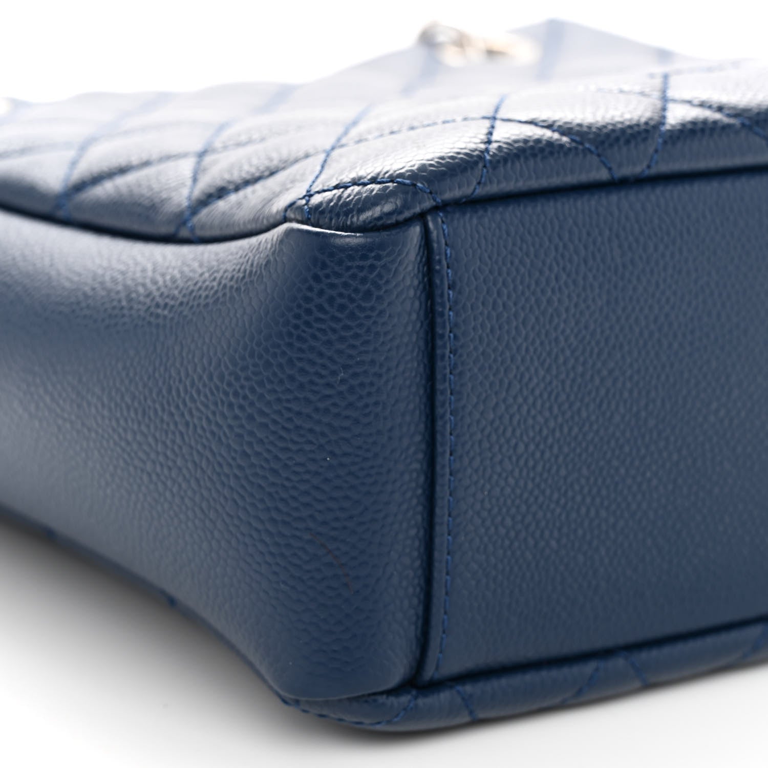Chanel Caviar Quilted Petit Shopping Tote PST Navy Blue 9 of 13