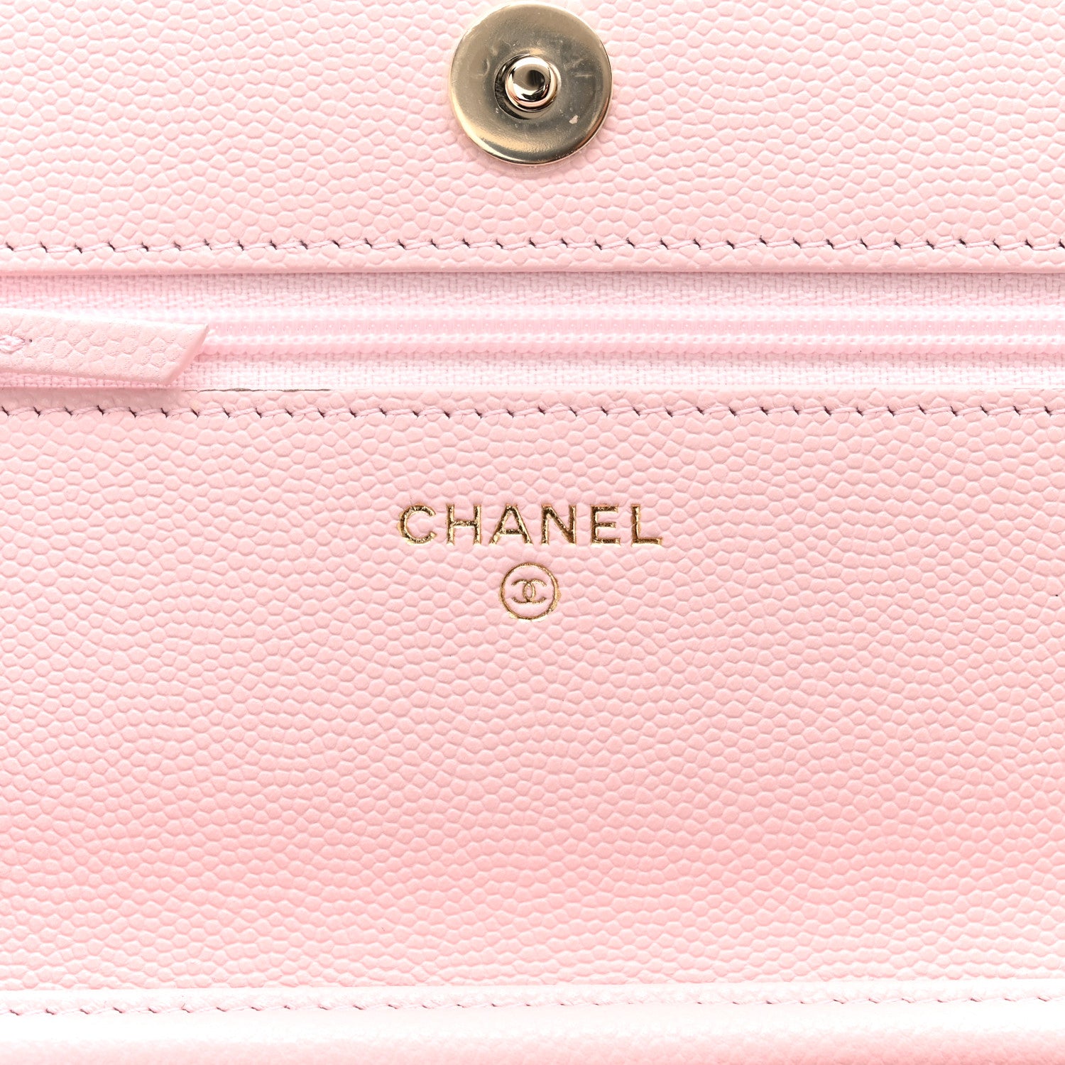 Chanel Caviar Quilted Crystal CC Wallet On Chain WOC Light Pink 6 of 12