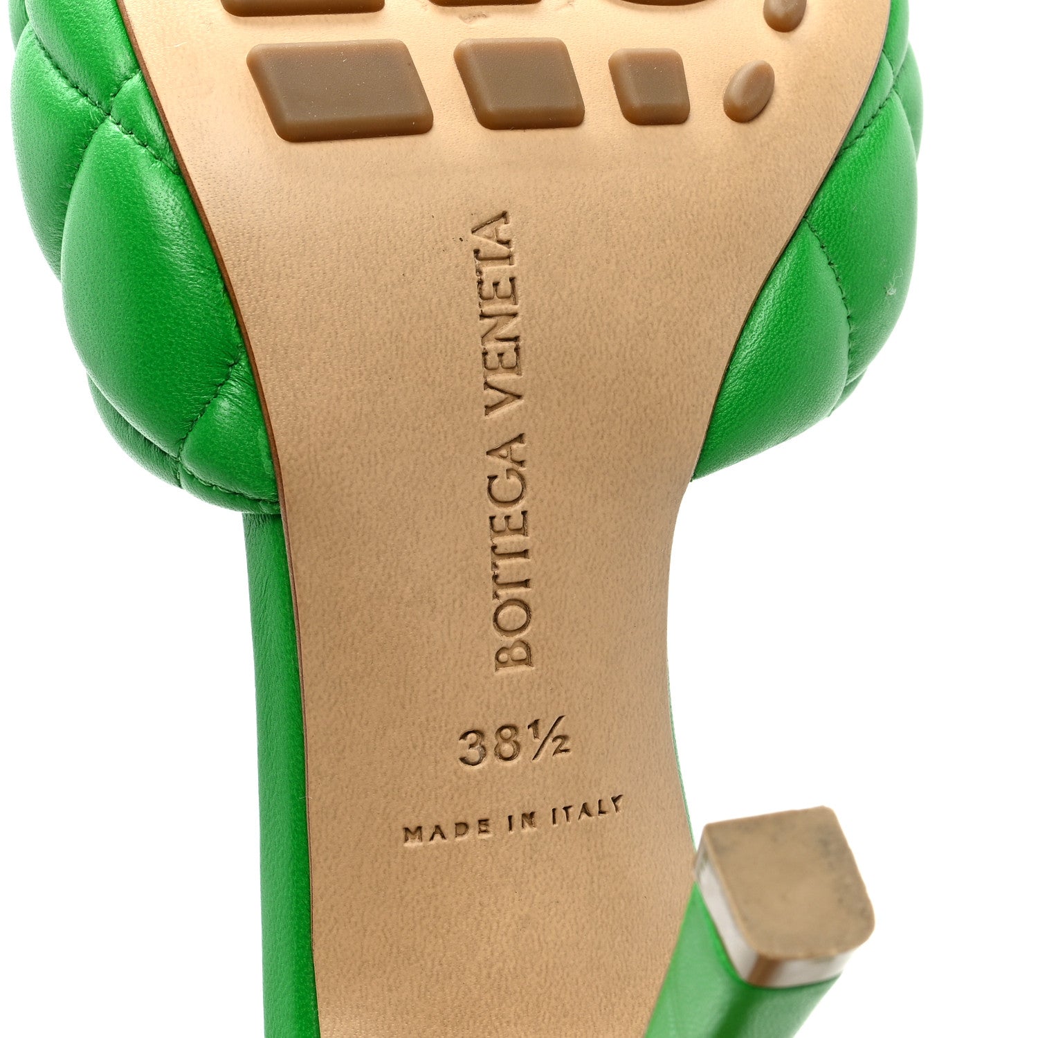 Bottega Veneta Nappa Matelasse Padded Mule Sandals 38.5 Parakeet 6 of 7
