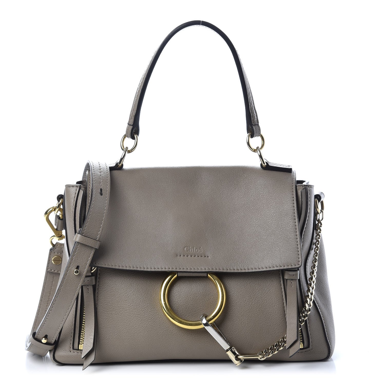 Chloe Calfskin Small Faye Day Shoulder Bag Motty Grey 1 of 19