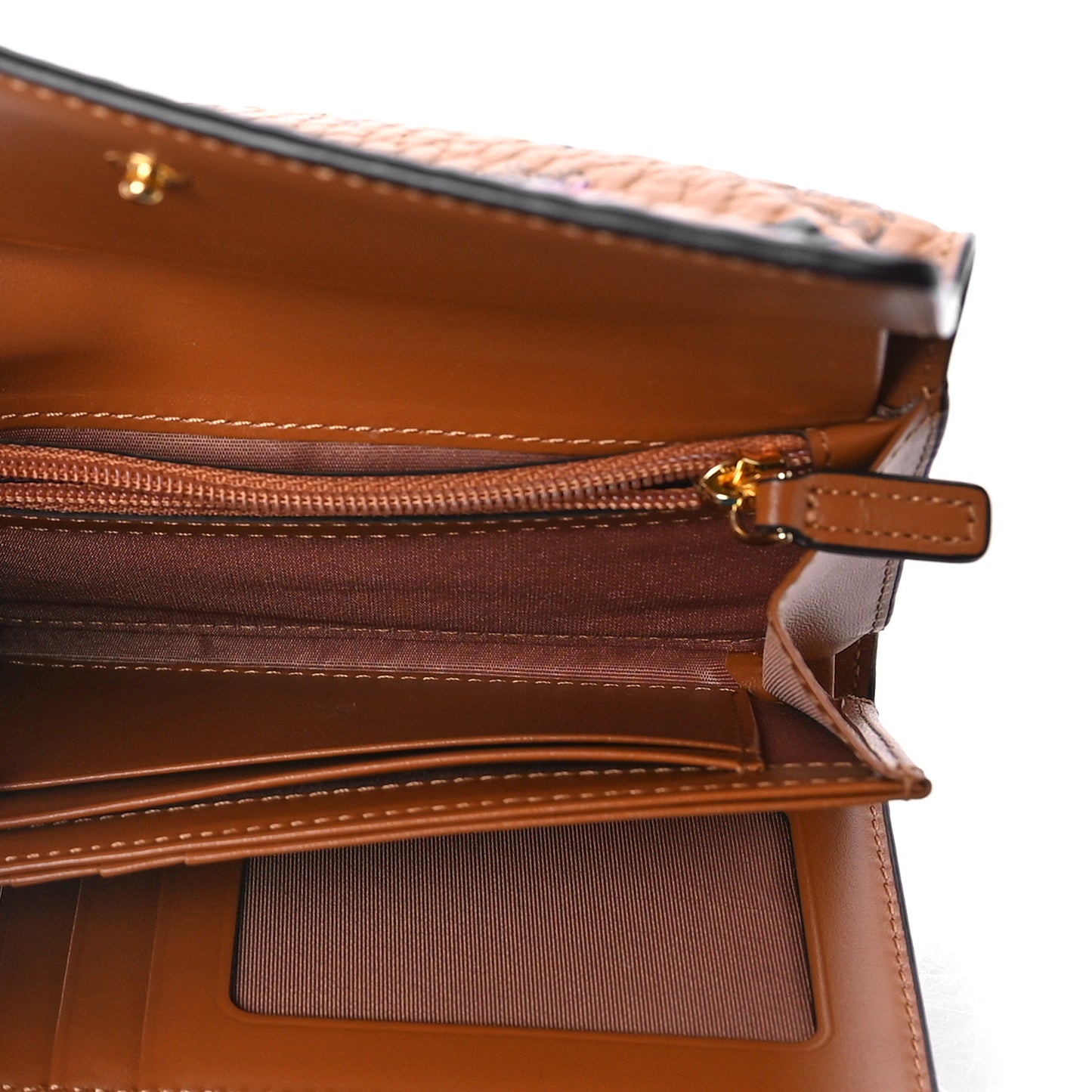 Visetos New Year Series Rooster Three-Fold Flap Wallet Cognac