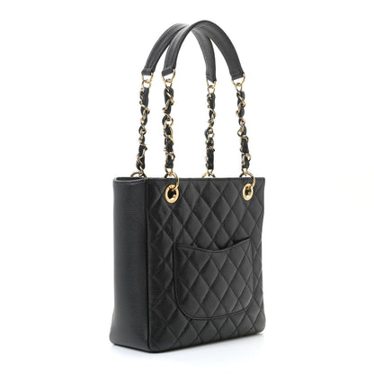 Chanel Caviar Quilted Petit Shopping Tote PST Black 3 of 11