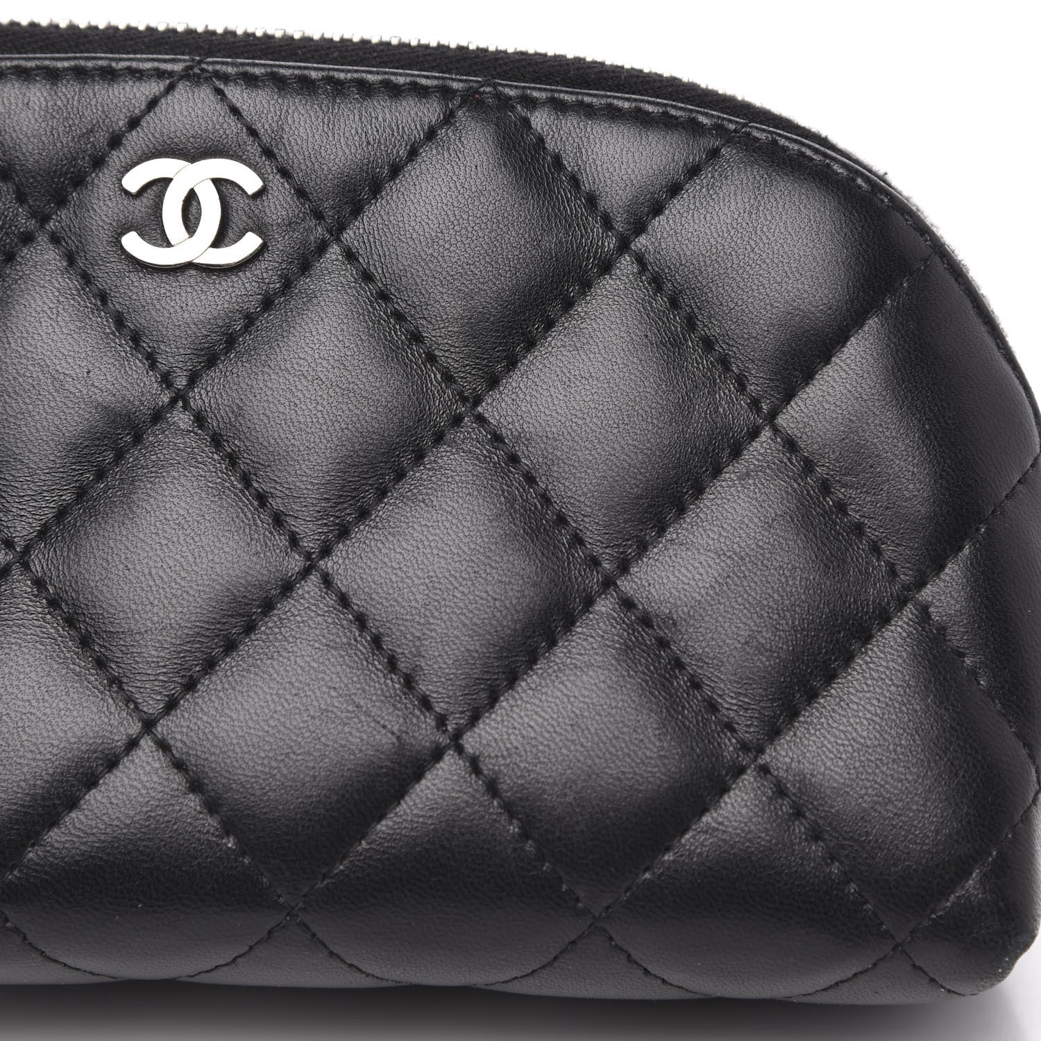 Chanel Lambskin Quilted Cosmetic Case Black 10 of 10