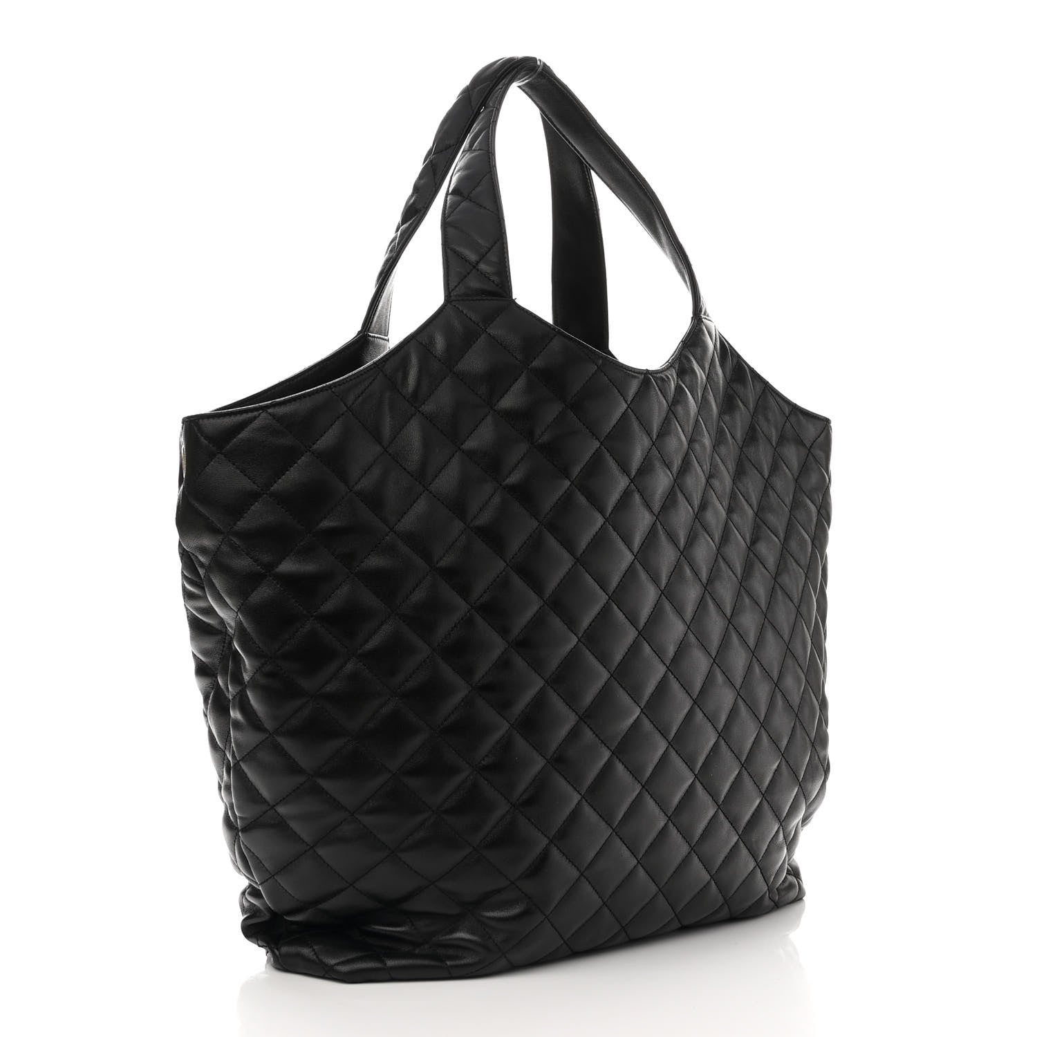 Saint Laurent Lambskin Quilted Maxi Icare Shopping Tote Black 5 of 14