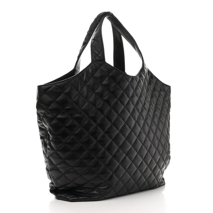 Saint Laurent Lambskin Quilted Maxi Icare Shopping Tote Black 5 of 14