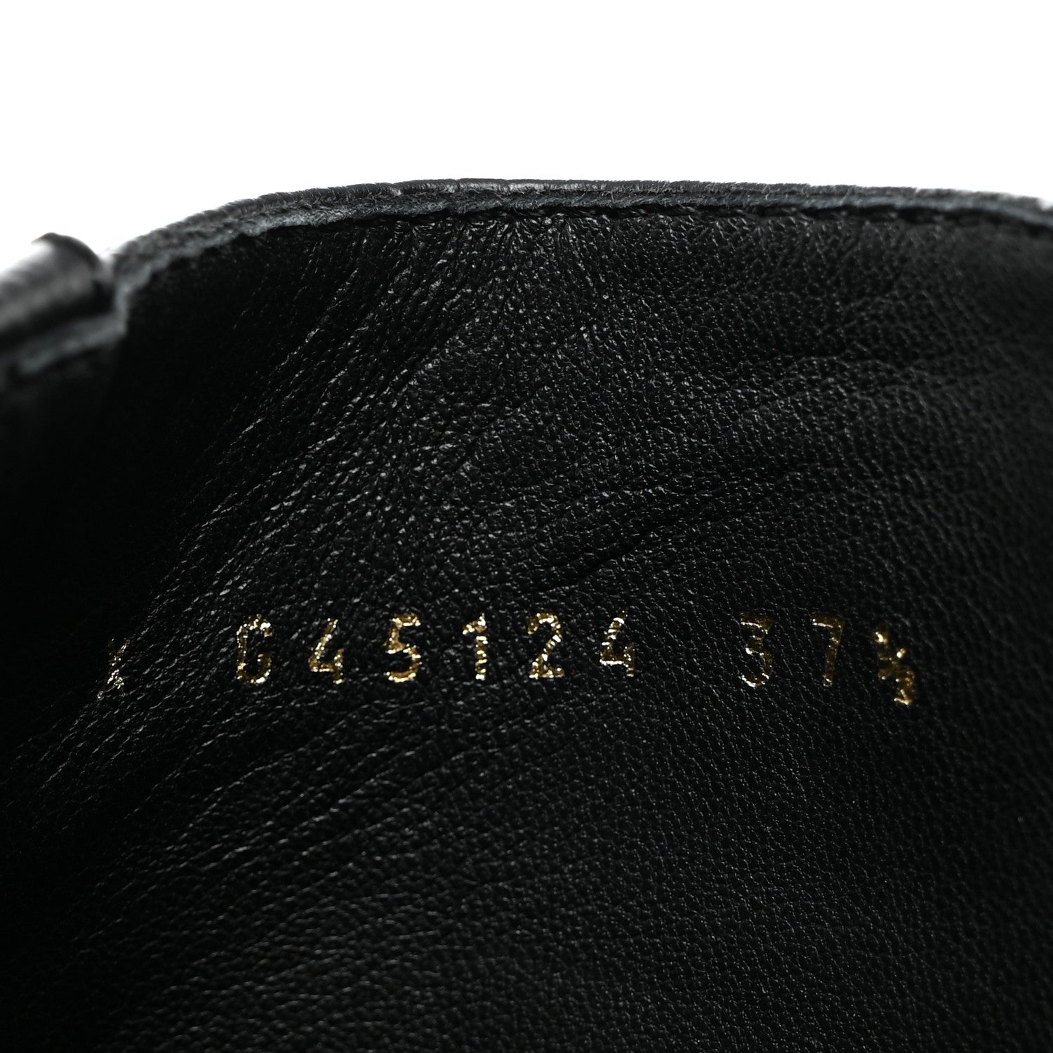Chanel Grained Calfskin Shiny Calfskin CC Lace Up Combat Boots 37.5 Black 7 of 8