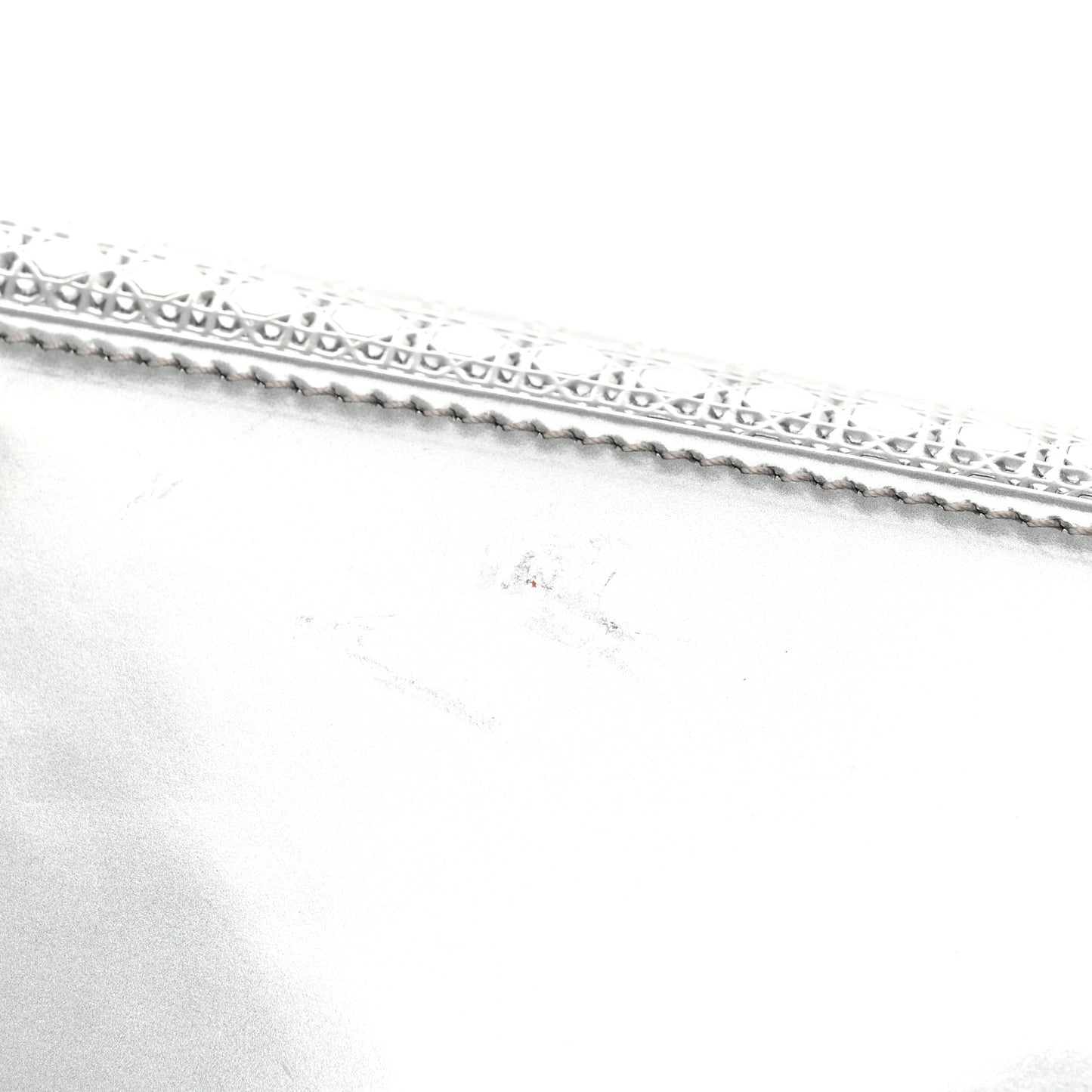 Metallic Patent Micro-Cannage Medium Lady Dior Silver