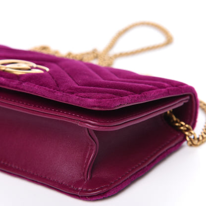 Gucci Velvet Matelasse GG Marmont Mini Bag Fuchsia Violet Cyclamen 12 of 12
