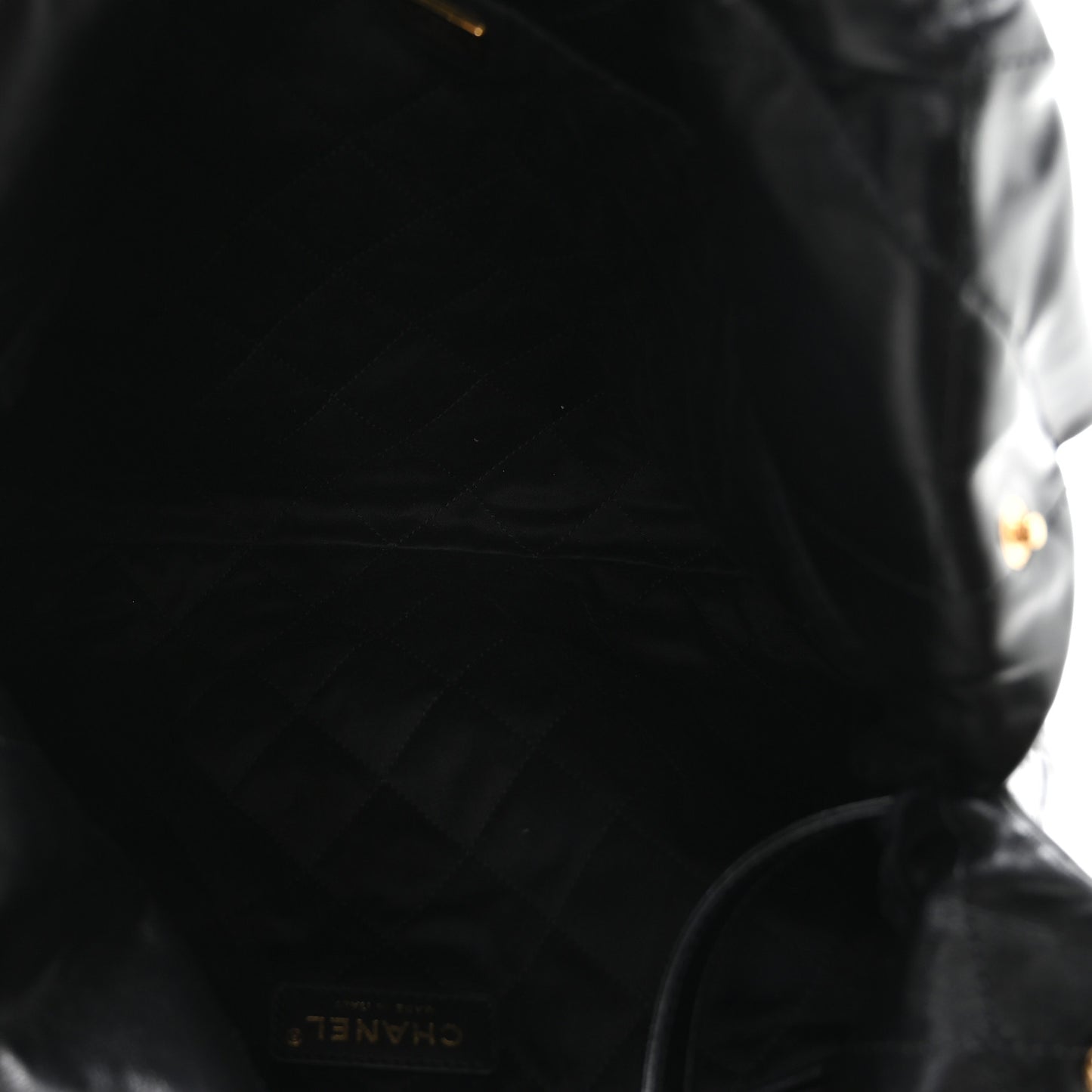 Shiny Calfskin Quilted Small Chanel 22 Black