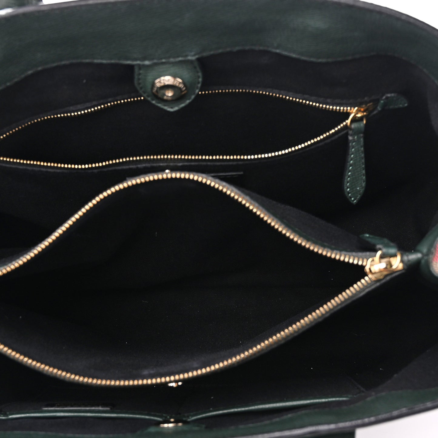 Derby Calfskin House Check Large Banner Tote Dark Bottle Green