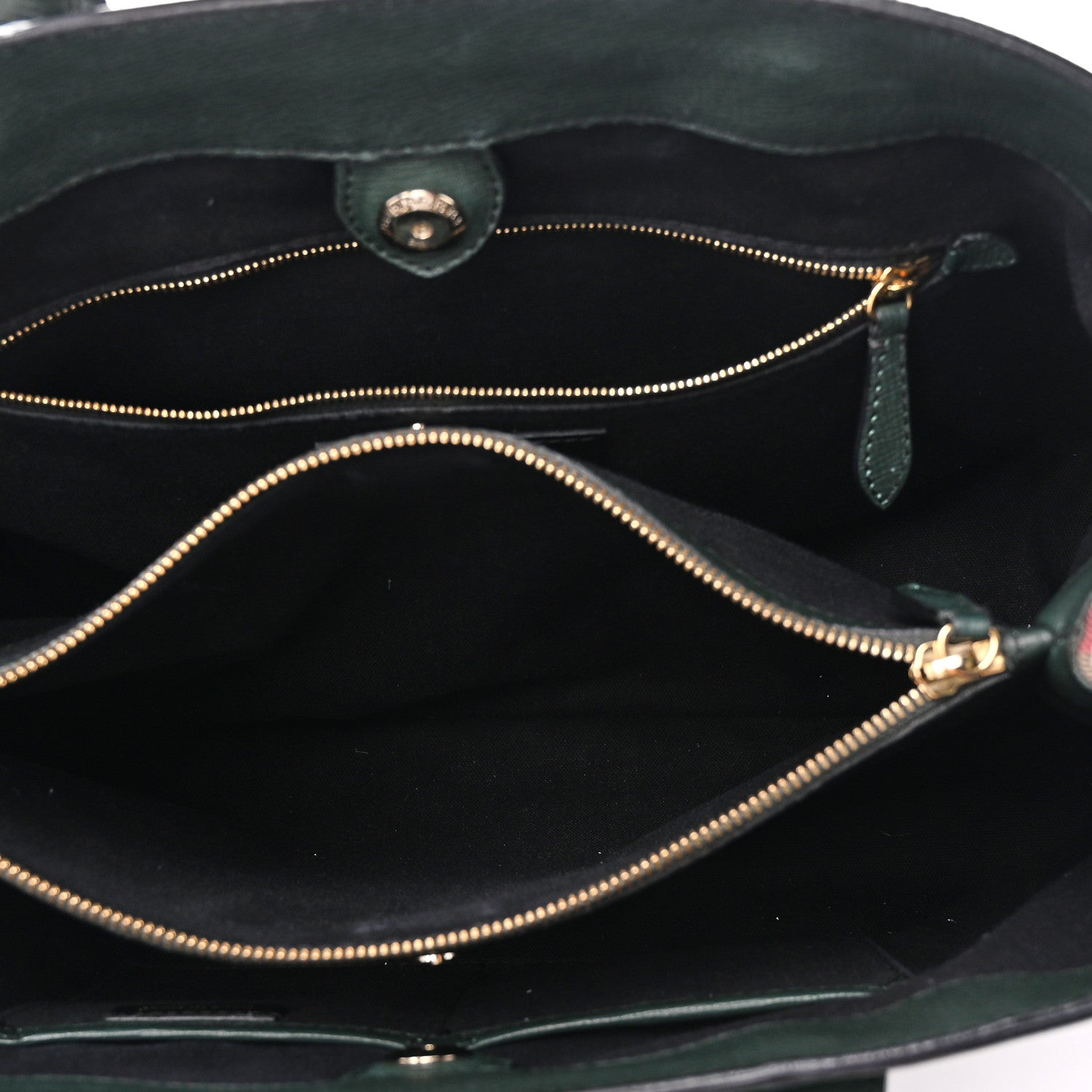 Burberry Derby Calfskin House Check Large Banner Tote Dark Bottle Green 5 of 10