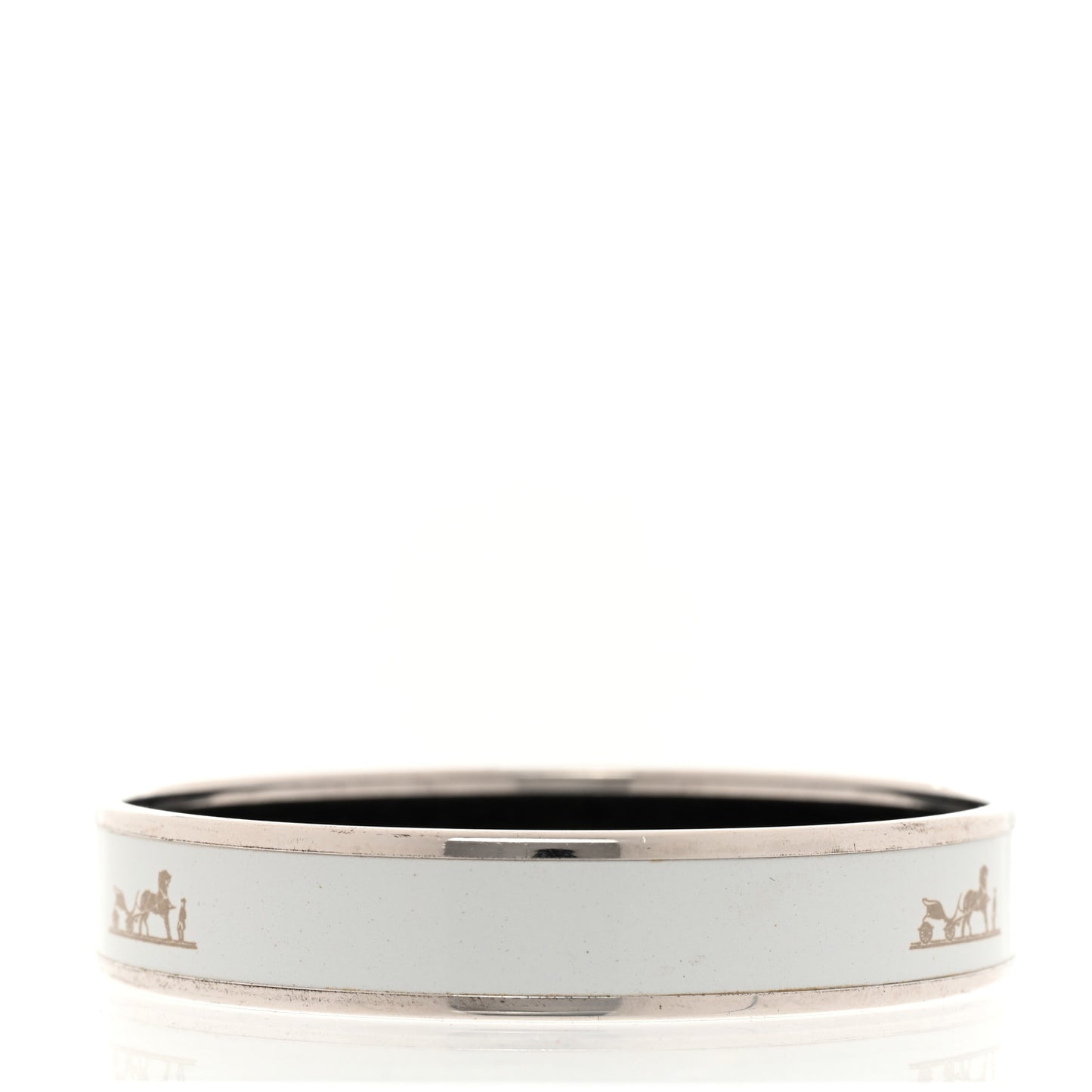 Enamel Printed Narrow Caleche Bracelet 70 White