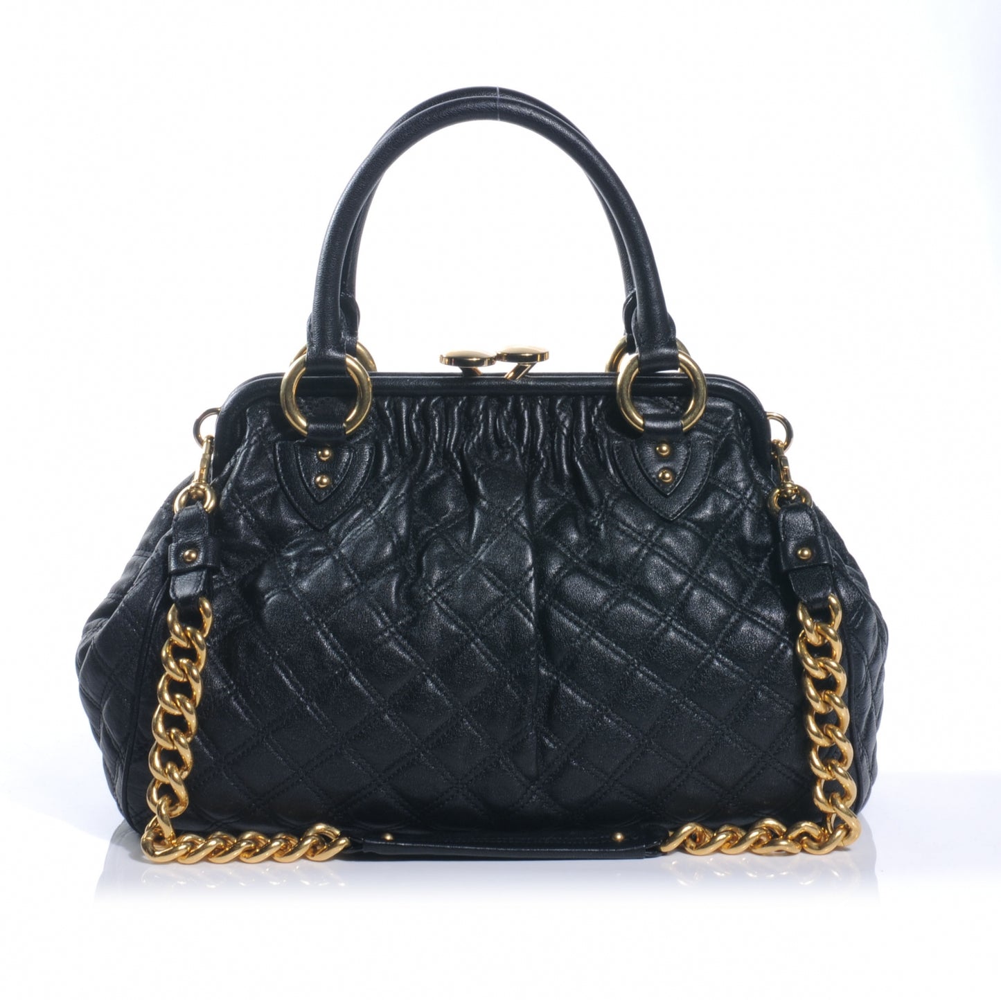 Quilted Leather Stam Black