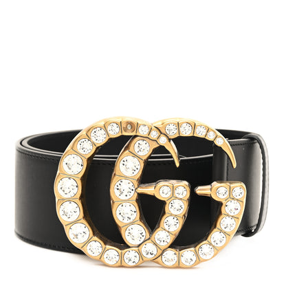 Gucci Calfskin Crystal Double G 55mm Belt 75 30 Black 1 of 5