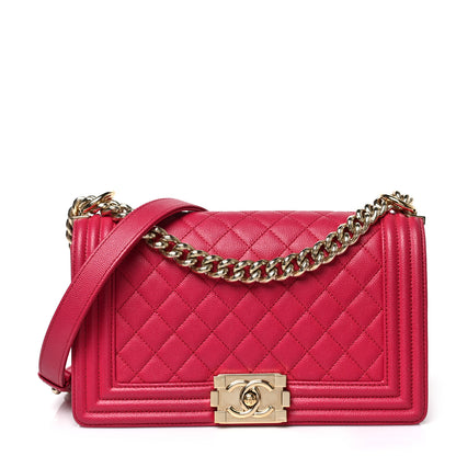 Chanel Caviar Quilted Medium Boy Flap Fuchsia 1 of 9