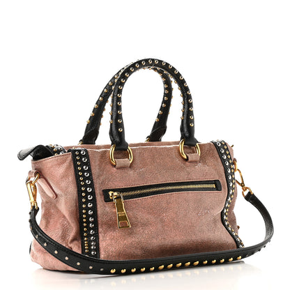 Prada Craquele Studded Shoulder Bag Petalo 3 of 14