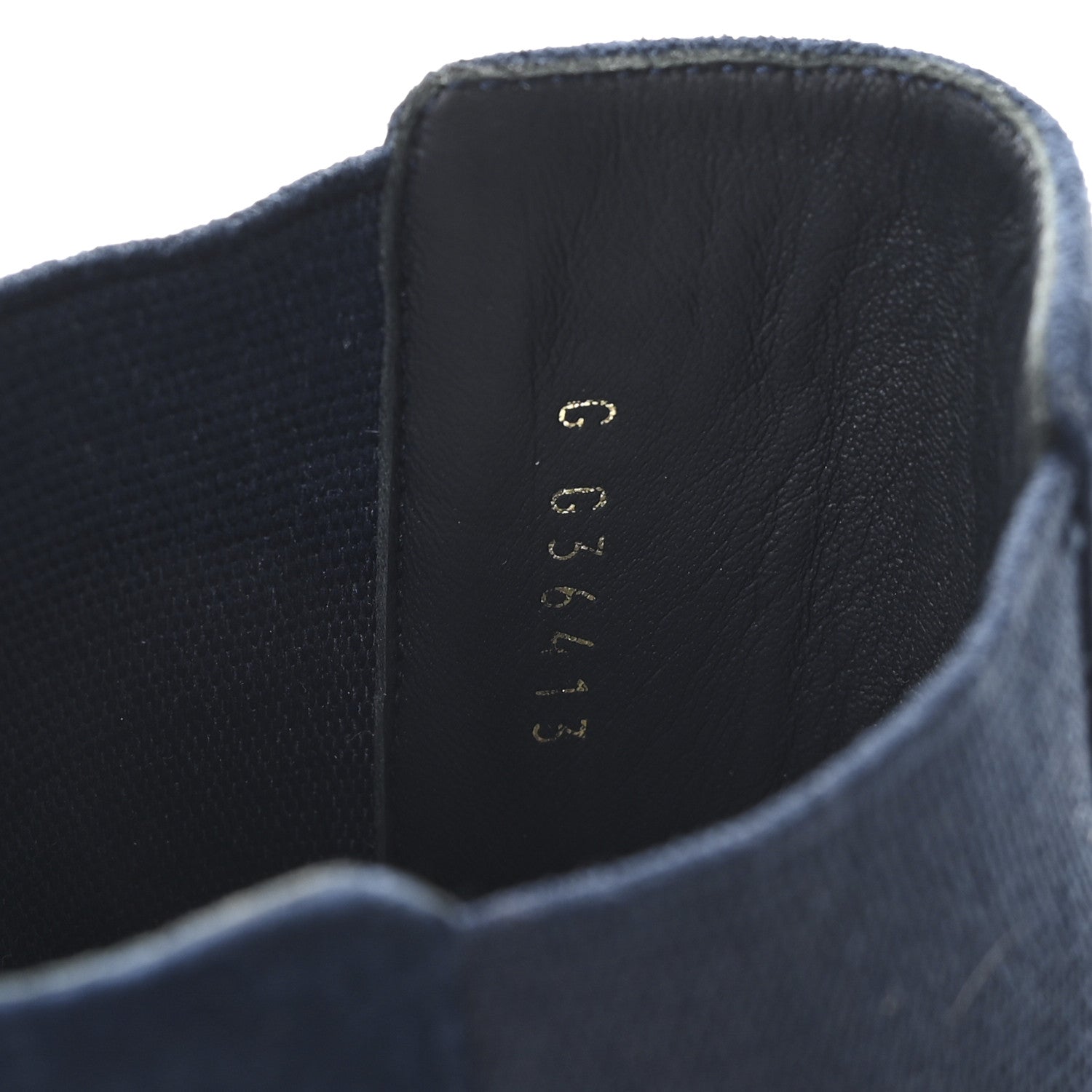 Chanel Suede Pearl CC Ankle Boots 38.5 Navy Blue 9 of 9