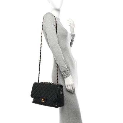Chanel Caviar Quilted Jumbo Single Flap Black 2 of 12