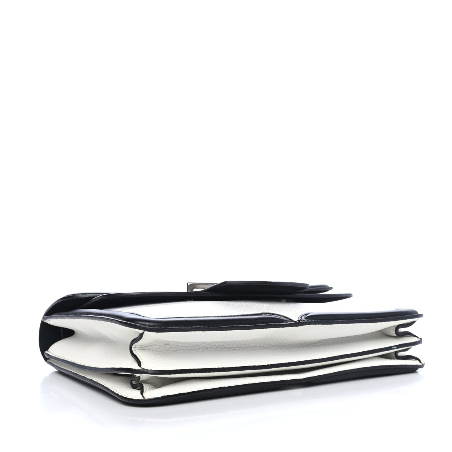 Grain Calfskin Heroine Chain Satchel Black White