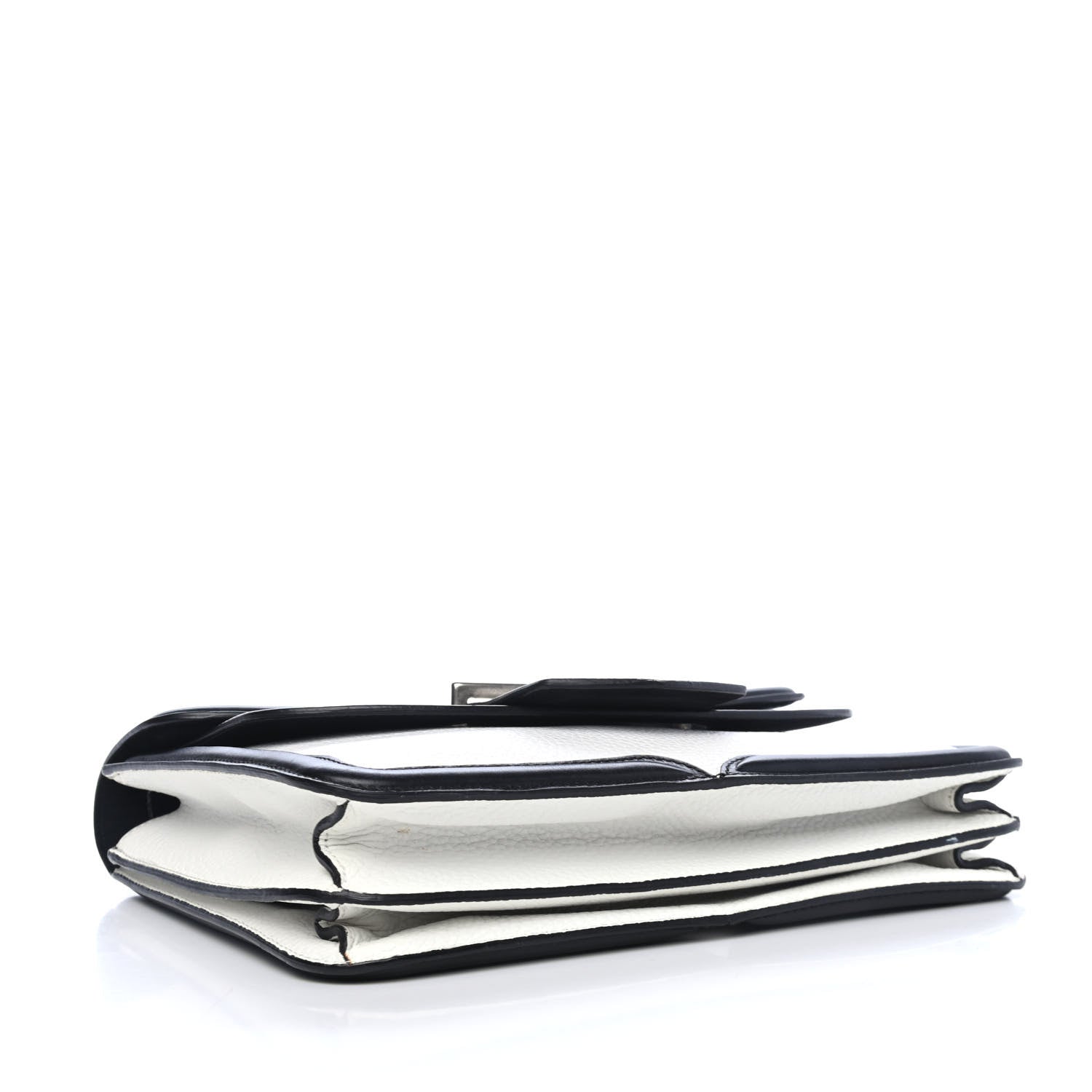 Alexander McQueen Grain Calfskin Heroine Chain Satchel Black White 3 of 4