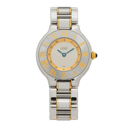 Cartier Stainless Steel 18K Yellow Gold 28mm Must de 21 Quartz Watch 1 of 4