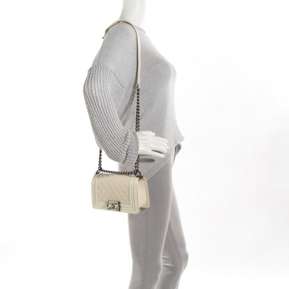 Chanel Goatskin Quilted Patent Small Duo Boy Flap White 2 of 8