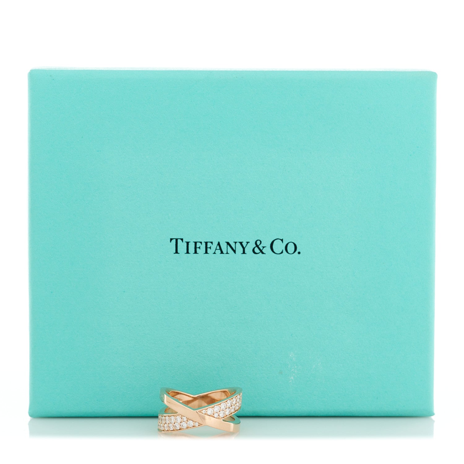 Tiffany 18K Rose Gold Diamond Atlas X Wide Ring 54 7 5 of 5