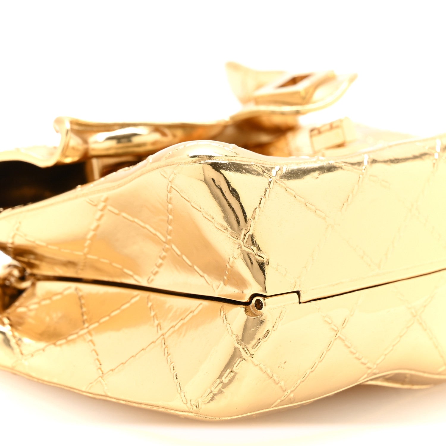 Chanel Metal 2.55 Small Minaudiere Crossbody Gold 9 of 10