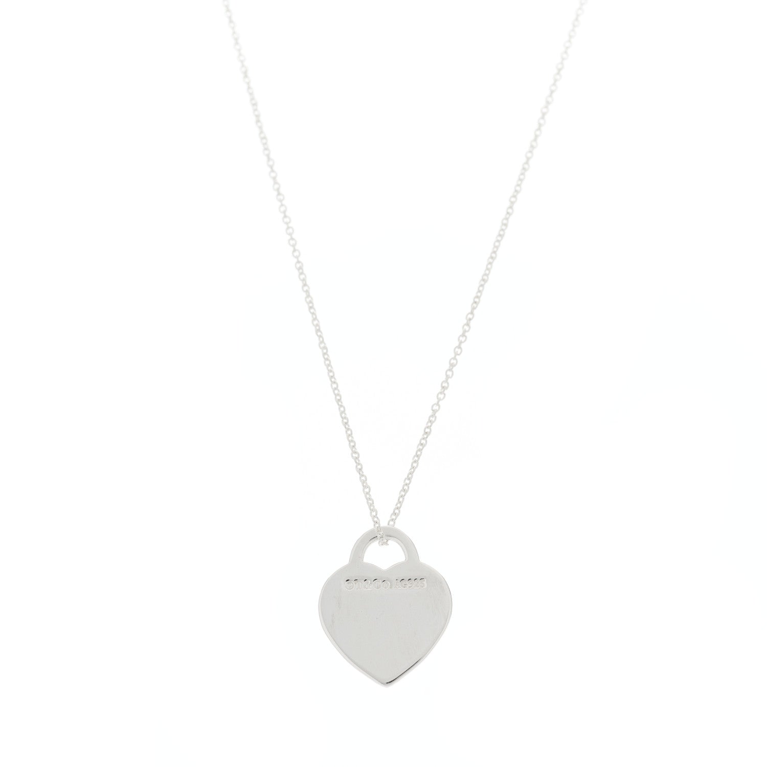 Tiffany Sterling Silver Small Return to Tiffany Heart Pendant Necklace 3 of 5