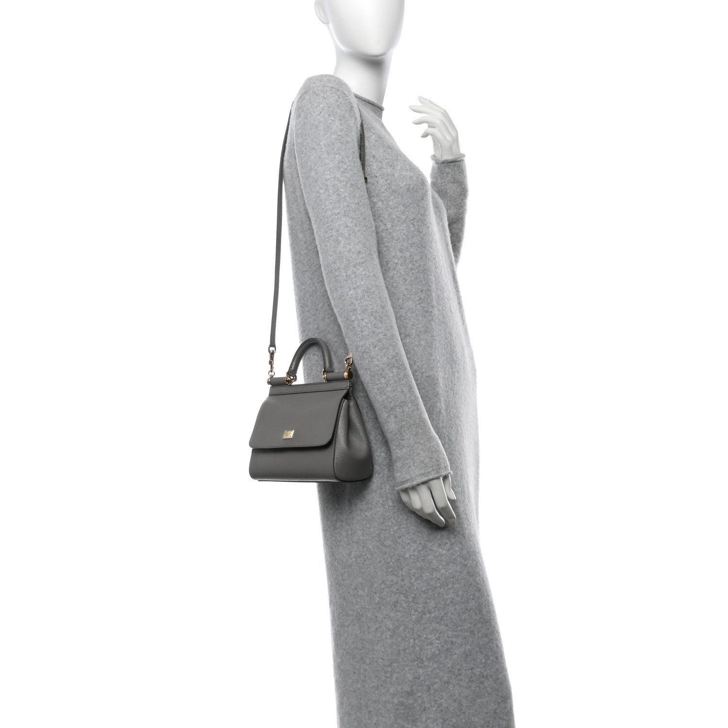 Dolce & Gabbana Dauphine Small Miss Sicily Satchel Grey 2 of 14