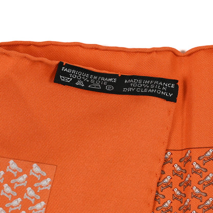 Hermes Silk Pocket Square 45  Orange 3 of 3