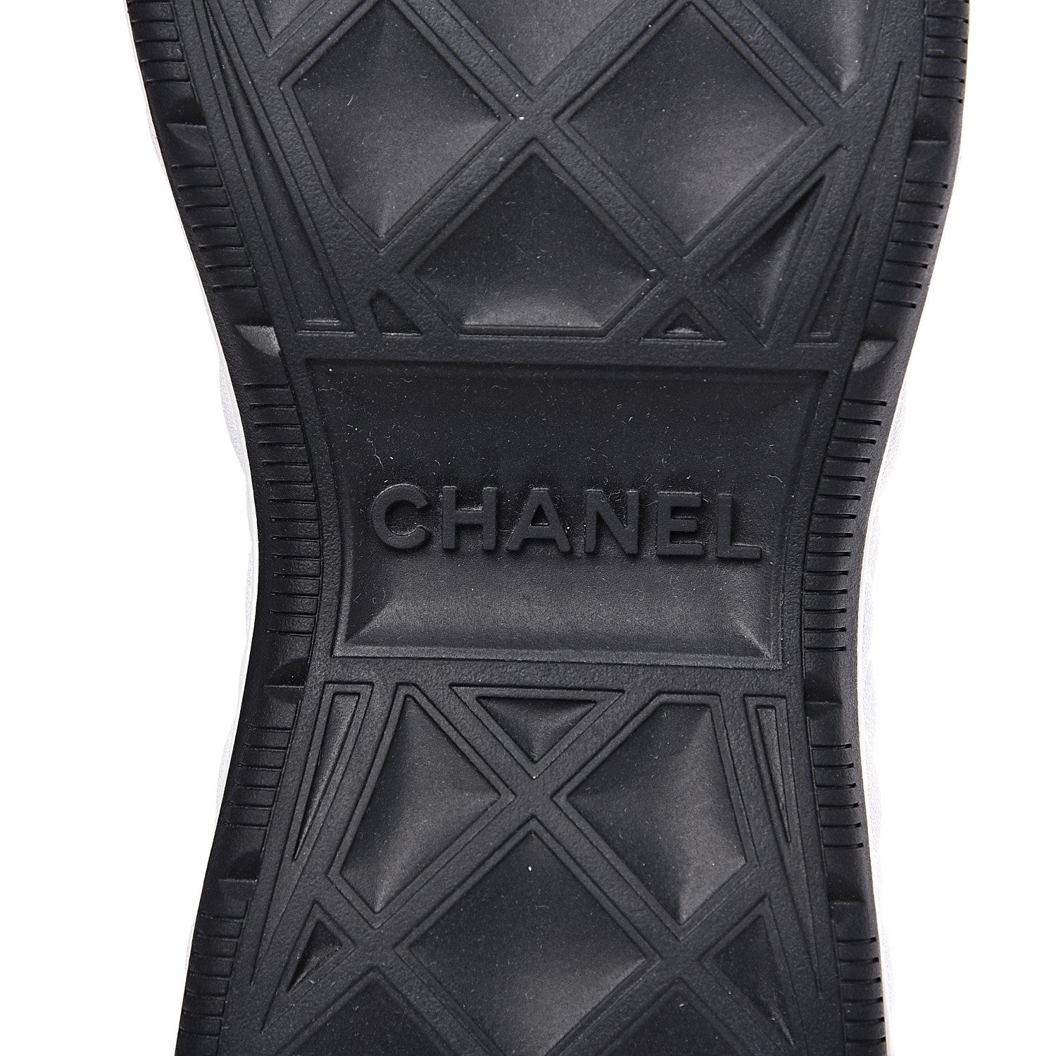 Chanel Fabric Calfskin Suede CC Sneakers 37.5 White Black 8 of 10