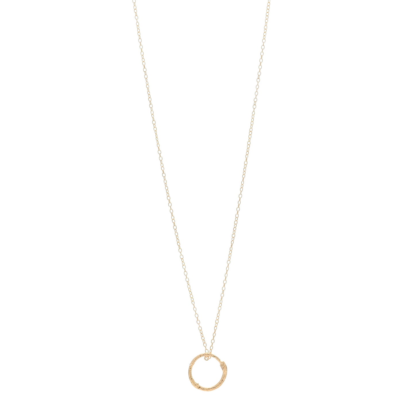 18K Yellow Gold Ouroboros Snake Ring Necklace