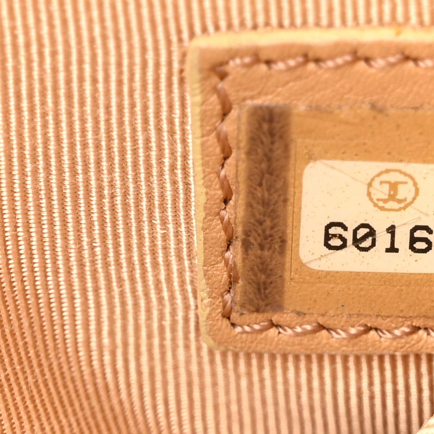 Calfskin Embossed CC Shoulder Bag Beige