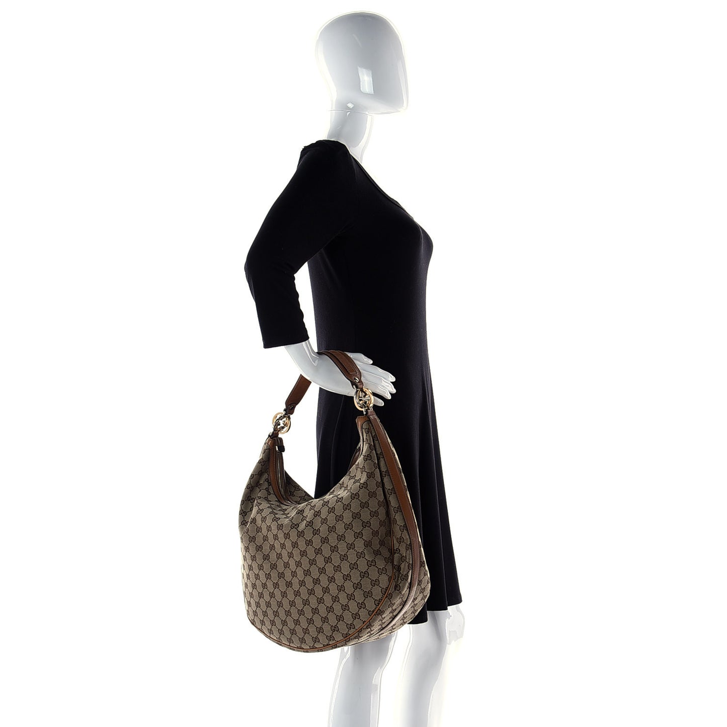 Monogram Large GG Twins Hobo Brown