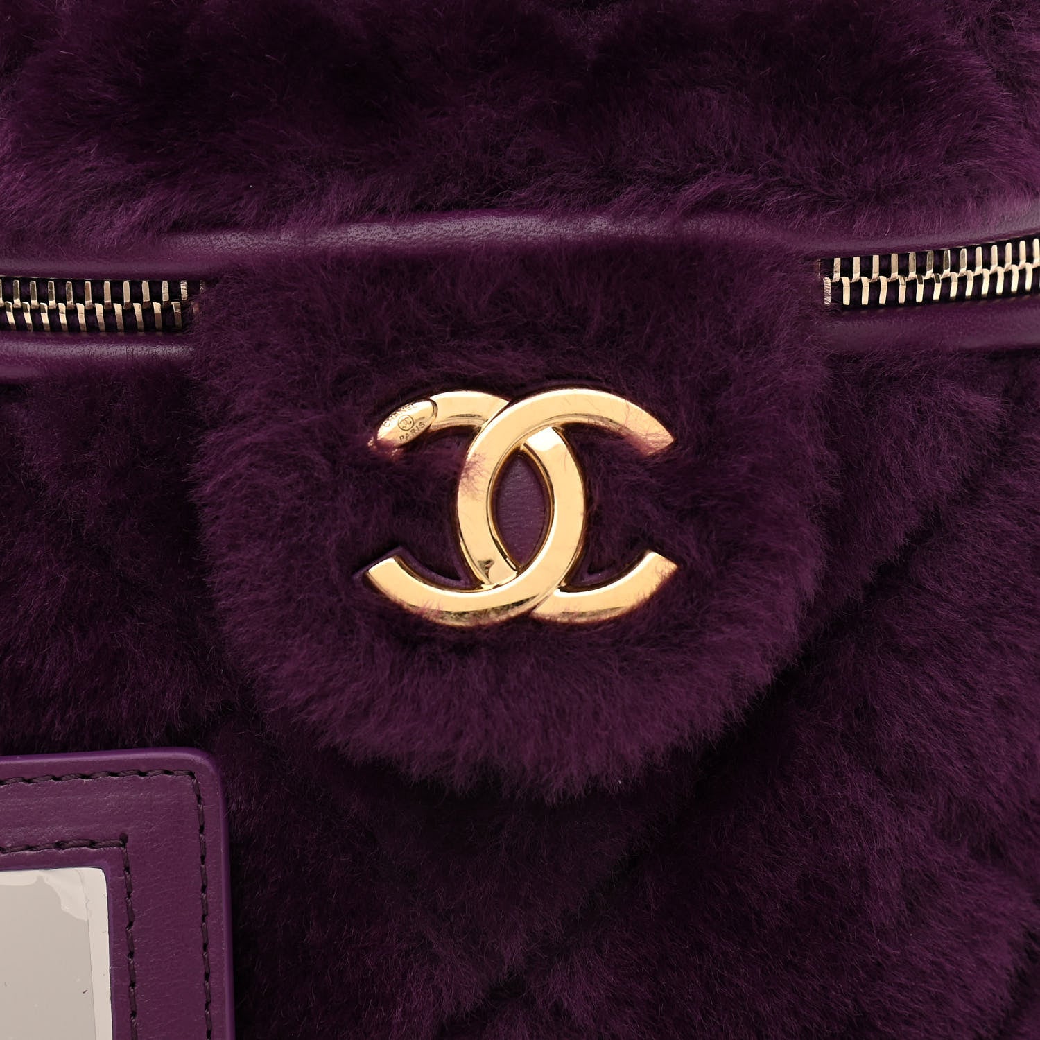 Chanel Shearling Lambskin Quilted Small Vanity Case Purple 8 of 11