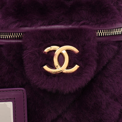 Chanel Shearling Lambskin Quilted Small Vanity Case Purple 8 of 11